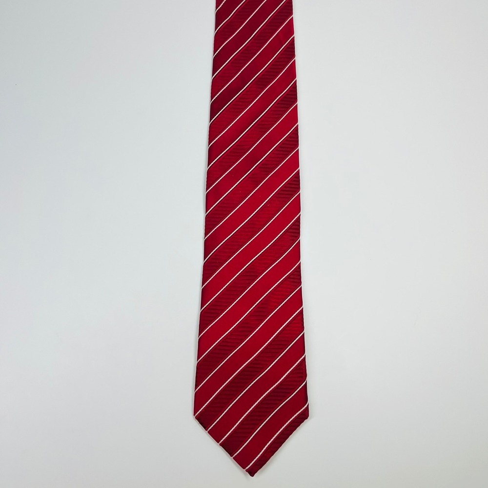 Donald J Trump Necktie Mens 61" Red Striped Silk Signature Collection Power Tie - Picture 3 of 11
